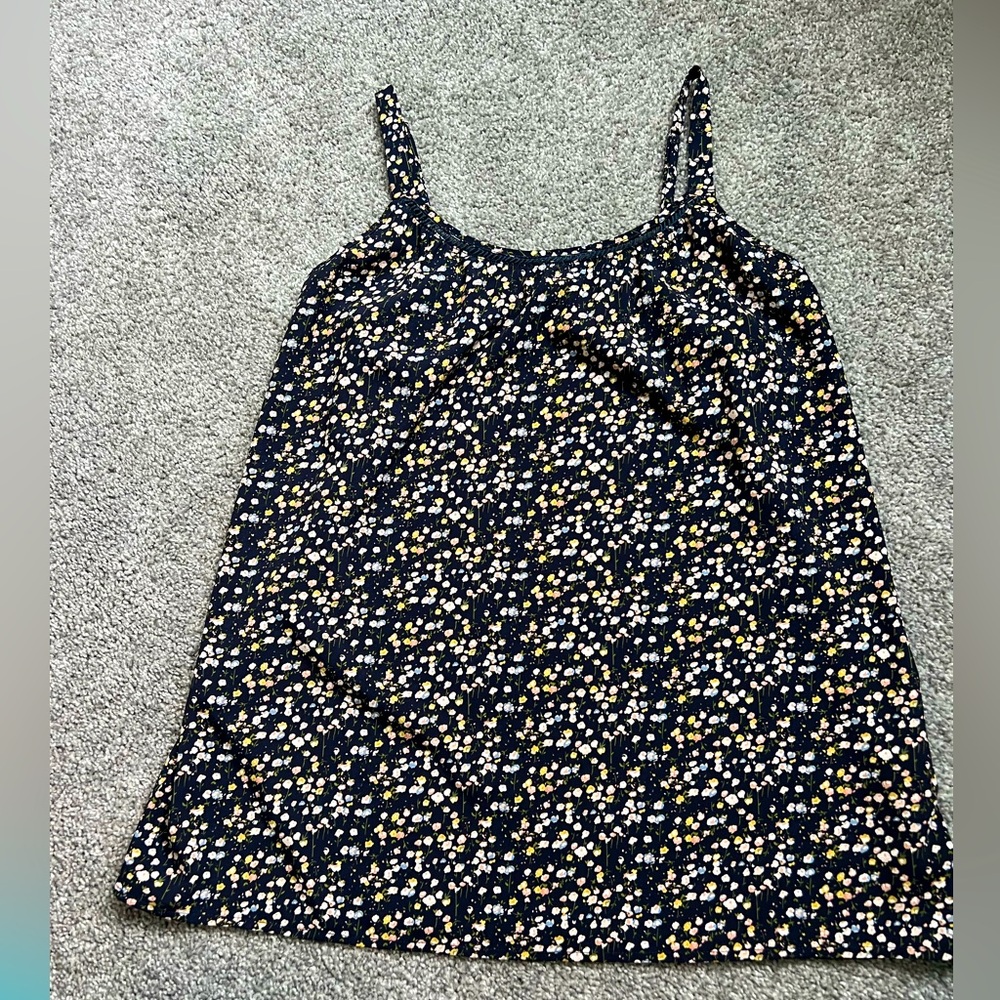 Blue Flower Tank with adjustable straps